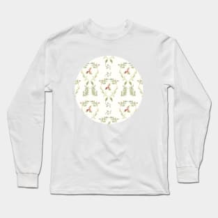 Christmas Loose Floral Watercolor Long Sleeve T-Shirt